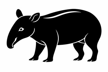 tapir silhouette line art vector illustration