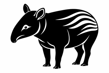 tapir silhouette line art vector illustration