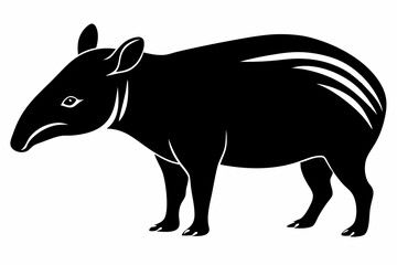 tapir silhouette line art vector illustration