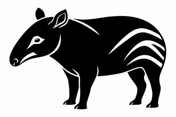 tapir silhouette line art vector illustration