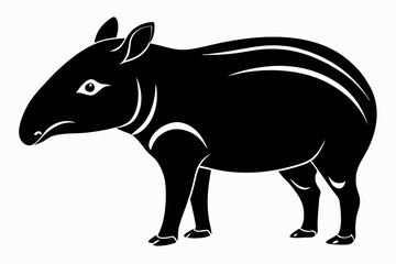 tapir silhouette line art vector illustration