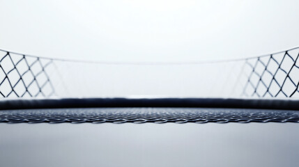 Minimalist View of a Fenced Arena from Ground Level