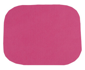 Isolated pink oval made of matte paper on white background