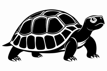 tortoise silhouette line art vector illustration