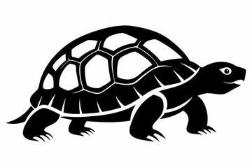 tortoise silhouette line art vector illustration