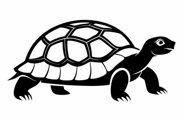 tortoise silhouette line art vector illustration