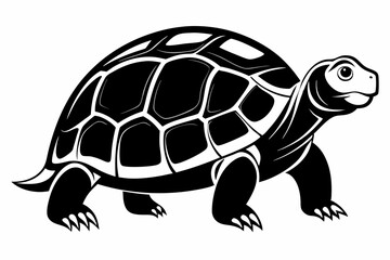 tortoise silhouette line art vector illustration