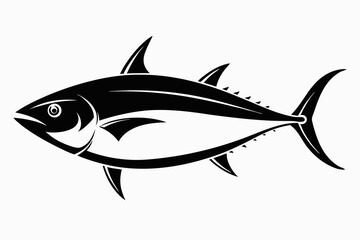 tuna silhouette line art vector illustration