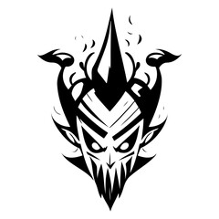 Stylized Evil Demon Creature Isolated Silhouette