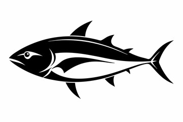 tuna silhouette line art vector illustration