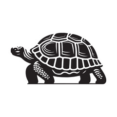 Colossal Galápagos Tortoise silhouette, shaped by nature and time – Galápagos Tortoise illustration – Galápagos Tortoise vector – Reptile silhouette

