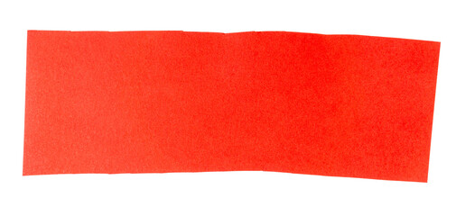 Red matte paper stripe on white background
