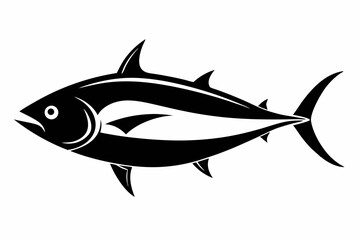 tuna silhouette line art vector illustration