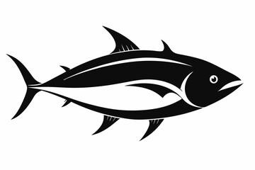 Fototapeta premium tuna silhouette line art vector illustration