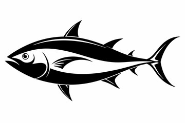 tuna silhouette line art vector illustration