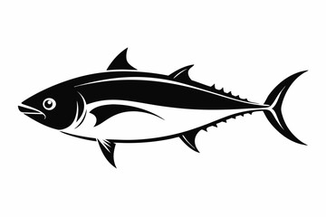 tuna silhouette line art vector illustration