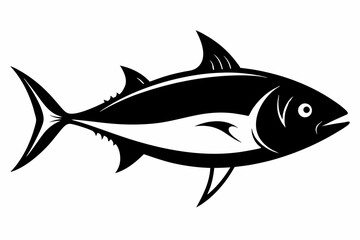 tuna silhouette line art vector illustration