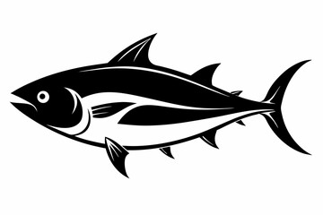 tuna silhouette line art vector illustration