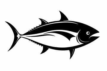 tuna silhouette line art vector illustration