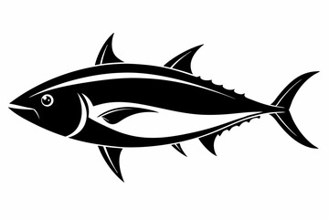 tuna silhouette line art vector illustration