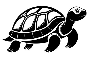 turtle silhouette line art vector illustration