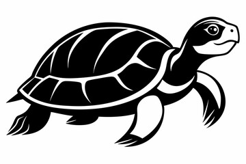 turtle silhouette line art vector illustration