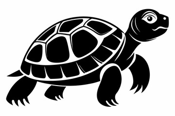 turtle silhouette line art vector illustration