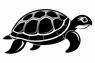 turtle silhouette line art vector illustration