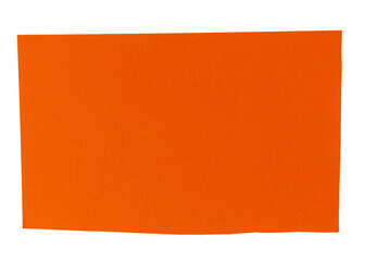 Orange matte paper stripe on white background