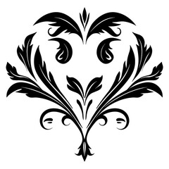 Obraz premium Luxury elegance leaf ornament vector icon illustration logo SVG art modern transparent background.