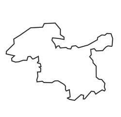 Amravati District vector outline map illustration