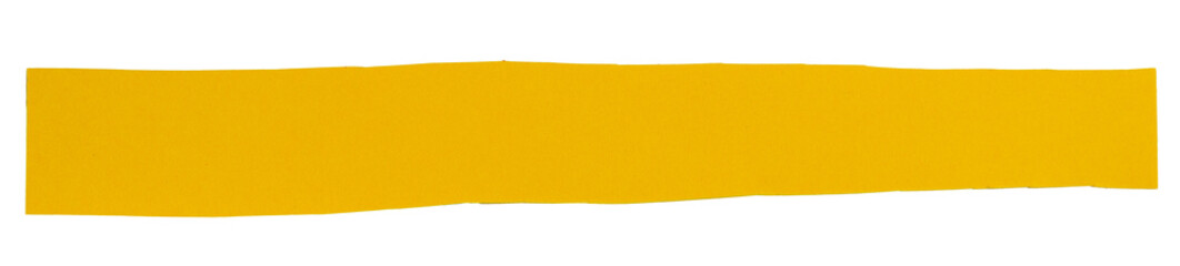 Yellow matte paper stripe on white background
