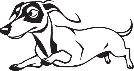 A dachshund dog. Hand drawn vector illustration