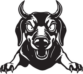 A dachshund dog. Hand drawn vector illustration