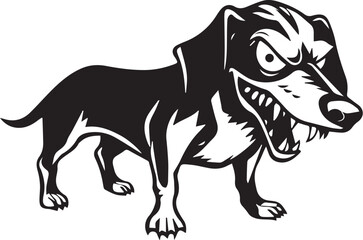 A dachshund dog. Hand drawn vector illustration