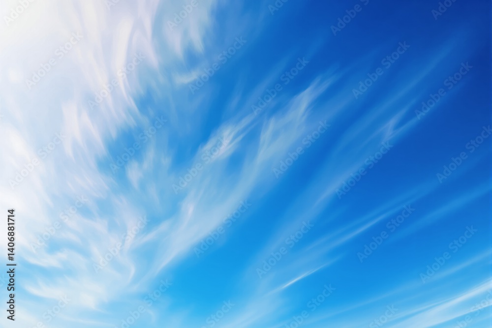 Aufkleber abstract blue sky with soft white clouds in a bright atmosphere.