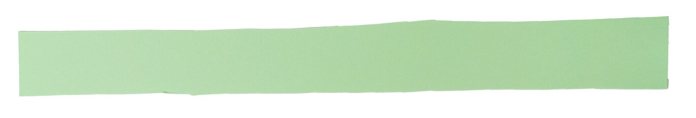 Light green matte paper stripe on white background