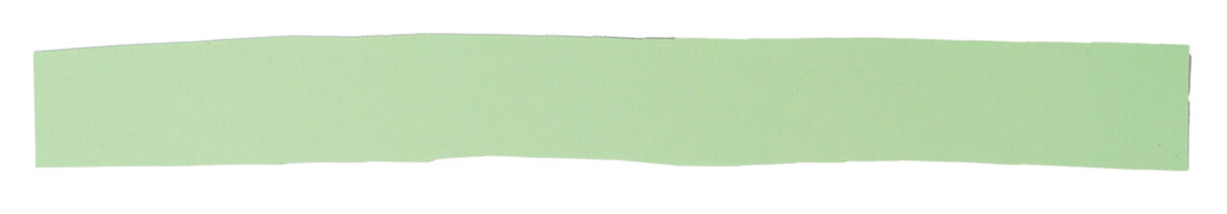 Light green matte paper stripe on white background