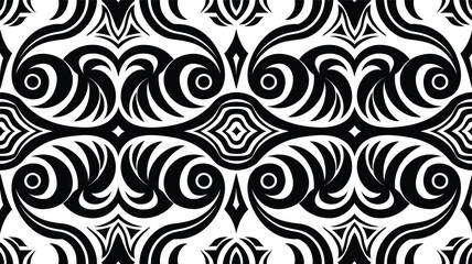 Tribal Tattoo Seamless Pattern| Vector geometric seamless pattern| Modern geometric background with abstract shapes| Endless abstract texture