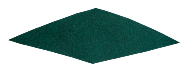 Isolated green rhombus made of matte paper on white background