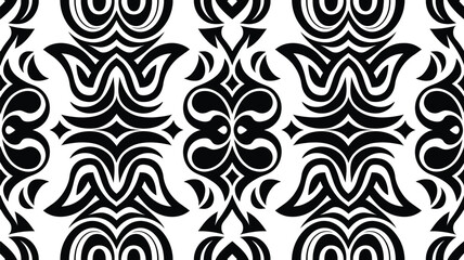 Tribal Tattoo Seamless Pattern| Vector geometric seamless pattern| Modern geometric background with abstract shapes| Endless abstract texture