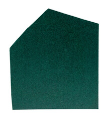 Isolated green polygon made of matte paper on white background