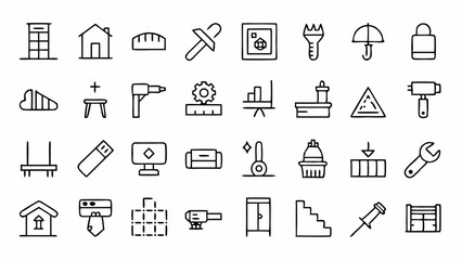 set of 45 outline icons related to carpentry linea (1).svg