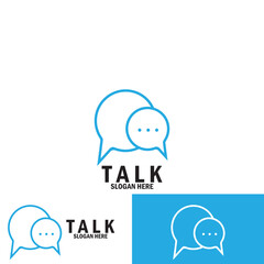 speech bubble chat and talk icon logo vector illustration template design