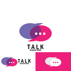 speech bubble chat and talk icon logo vector illustration template design