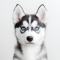 Cute and Playful Puppies in Whimsical Settings on White Background