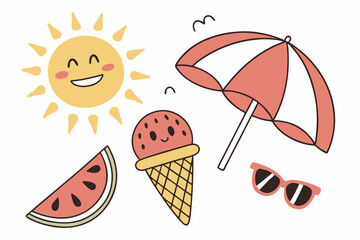 vector illustration of a set of pizza