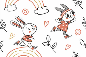 easter bunny and eggs