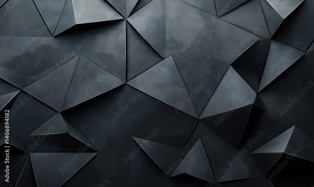 Poster geometric abstract background with dark triangular shapes and textures