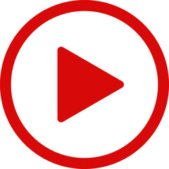 Red round video play button